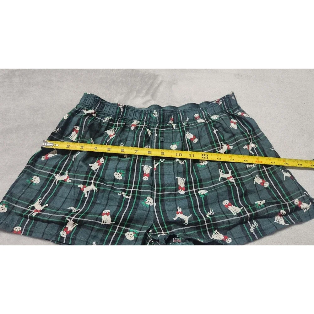 Victoria's Secret Women's Small Green Holiday Dogs Silky Sleep Boxy Pajama Short